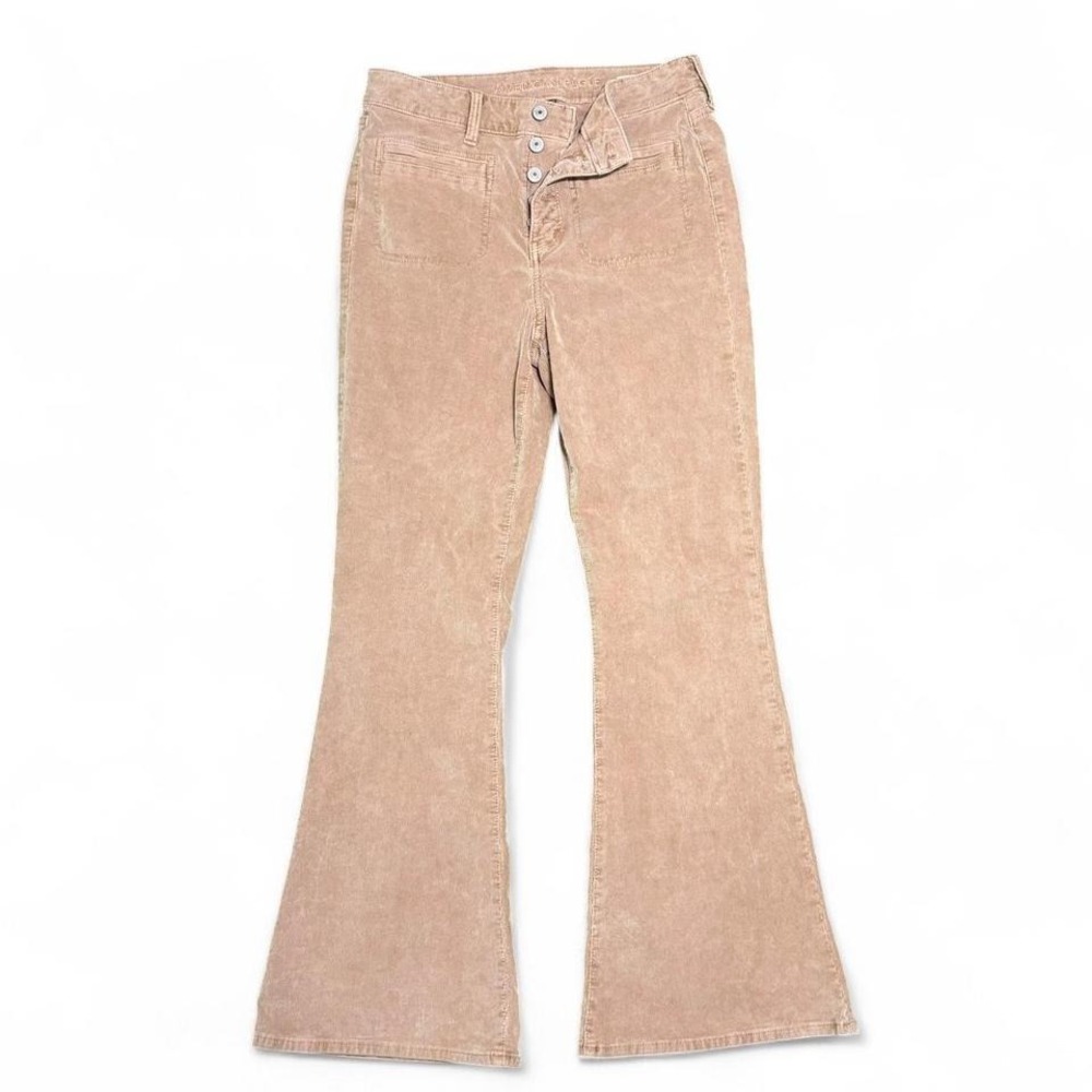 American Eagle Women's 10 Reg Super Hi-Rise Flare‎ Corduroy Button Fly Pants